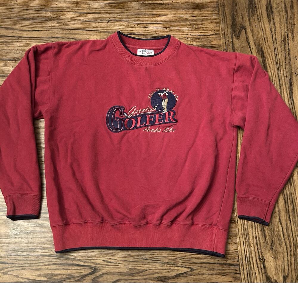 Vintage 90s Golf Sweatshirt Men’s Size M Embroidered Best Golfer PGA Crewneck